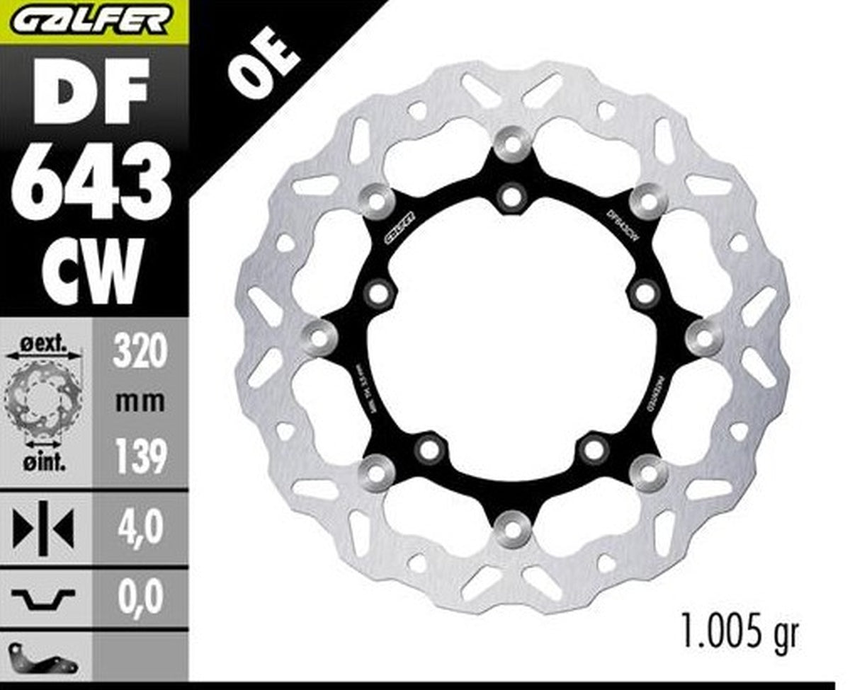BRAKE DISC FRONT KOVE 800X PRO 23-25 (320X139X4MM) WAVE FLOATING