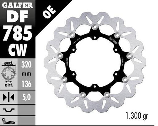 BRAKE DISC FRONT KTM 1050 ADVENTURE 15- 1090 ADVENTURE 17- 1190R ADVENTURE 13- 1290R/S/T SUPER ADVENTURE 15-23 (320X136X5MM) WAVE FLOATING
