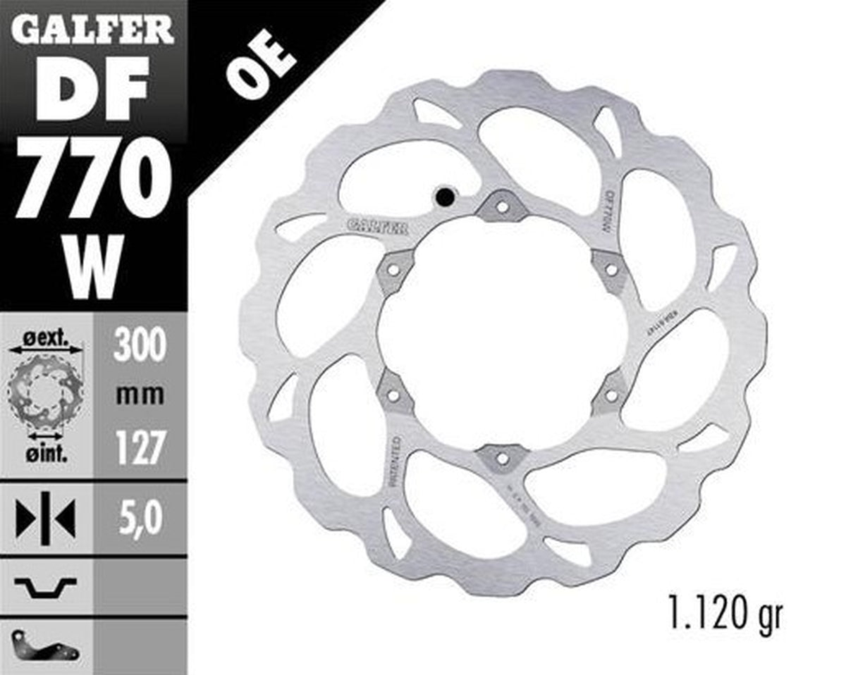 BRAKE DISC FRONT KTM 690R ENDURO 08-23 950R SUPER ENDURO 06- 990 ADVENTURE 06- 990R SUPER ENDURO 06- HUSQVARNA 701 ENDURO 16- (300X127X5MM) WAVE FLOATING