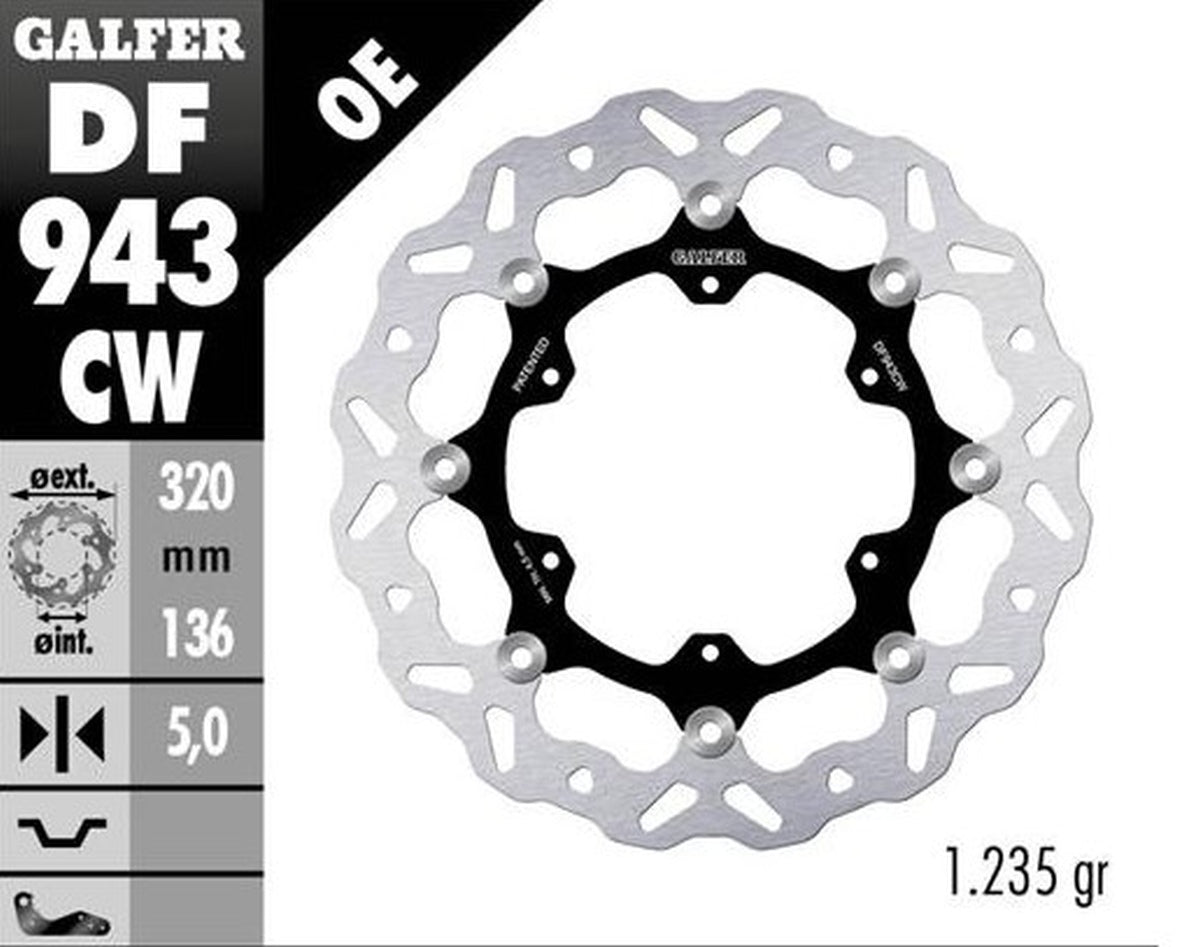 BRAKE DISC FRONT KTM 790R ADVENTURE 19-22 890R/L ADVENTURE 21-23 (320X136X5MM) WAVE FLOATING