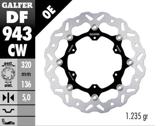 BRAKE DISC FRONT KTM 790R ADVENTURE 19-22 890R/L ADVENTURE 21-23 (320X136X5MM) WAVE FLOATING