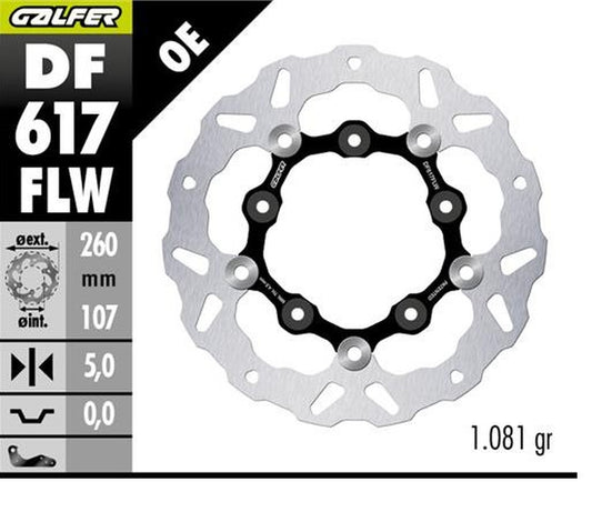 BRAKE DISC REAR KTM 890SMT 23-25 (260X107X5MM) WAVE FLOATING