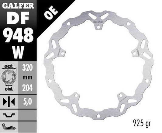 BRAKE DISC FRONT KTM RC125 22-23 RC200 22-23 RC390 22-23 (320X204X5MM) WAVE FIXED