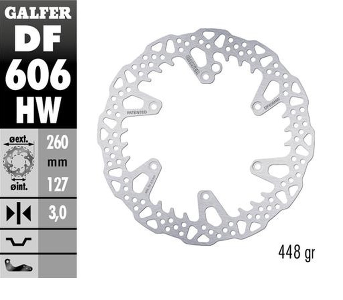 BRAKE DISC FRONT KTM SX/EXC/SX-F/EXC-F 93-23 GS/MX/LC4 93-23 GAS GAS EC/EC-F/MC/MC-F 21-24 HUSQVARNA TC/TE/TX/FC/FE/FS 14-24 HUSABERG TE/FE/FC/FX 04-16 TRIUMPH TF250X 24 (260X127X3MM) SHARK ENDURO MX