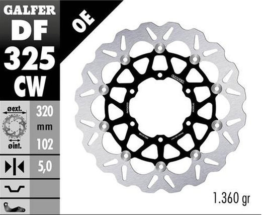 BRAKE DISC FRONT SUZUKI GSX-R1000R 16- (320X102X5MM) WAVE FLOATING