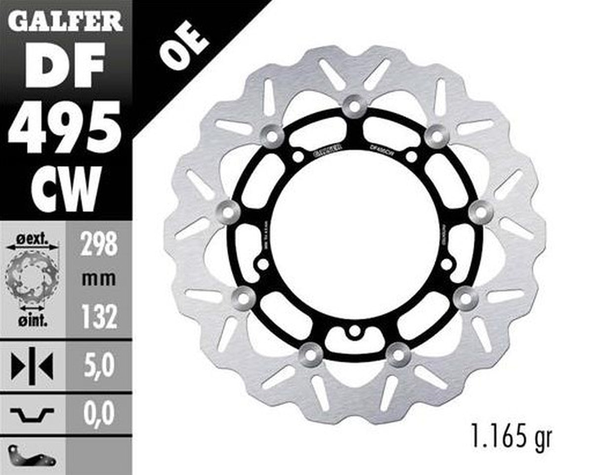 BRAKE DISC FRONT YAMAHA FZ6S FAZER 04-07 XJ6S DIVERSION 09- MT-03 06- MT-07 21-23 MT-09 850/890 13-32 TRACER850/890 15-23 NIKEN850 18- (298X132X5MM) WAVE FLOATING
