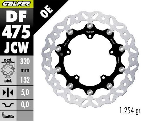 BRAKE DISC FRONT YAMAHA MT-10 17- YZF-R6 17-23 YZF-R9 25- FZ1 06- YZF-R1 04-23 V-MAX1700 09- (320X132X5MM) WAVE FLOATING