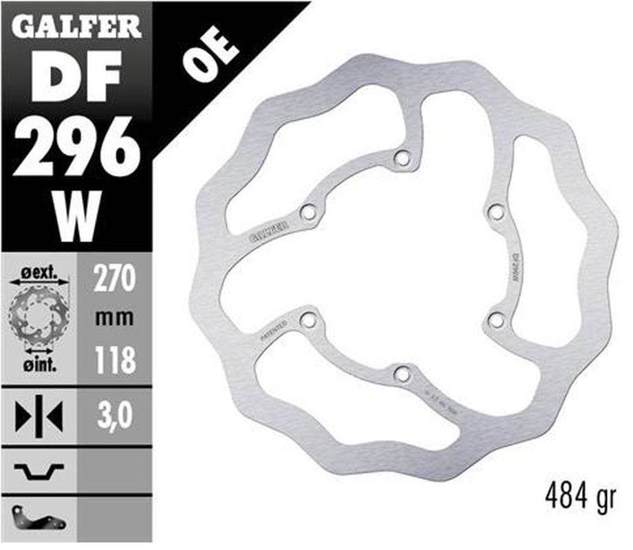 BRAKE DISC FRONT YAMAHA WR250F 17- WR450F 20- YZ125/250 22- YZ250F/450F 20- (270X118X3MM) WAVE
