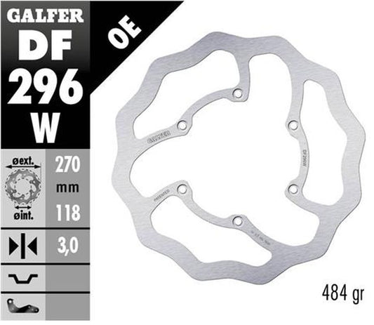 BRAKE DISC FRONT YAMAHA WR250F 17- WR450F 20- YZ125/250 22- YZ250F/450F 20- (270X118X3MM) WAVE