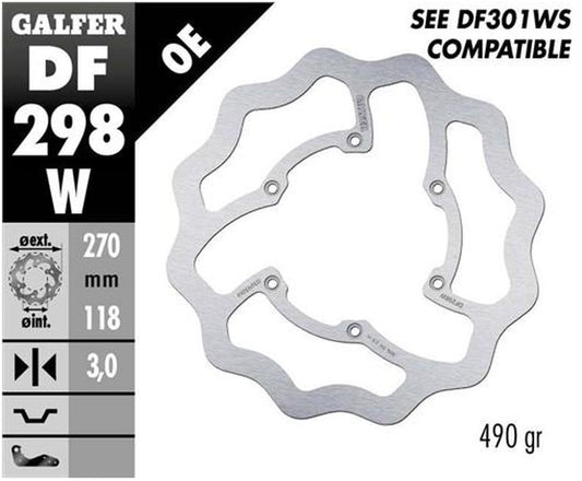 BRAKE DISC FRONT YAMAHA WR450F 16-19 YZ125/250 18-21 YZ250F/450F 16-20 (270X118X3MM) WAVE