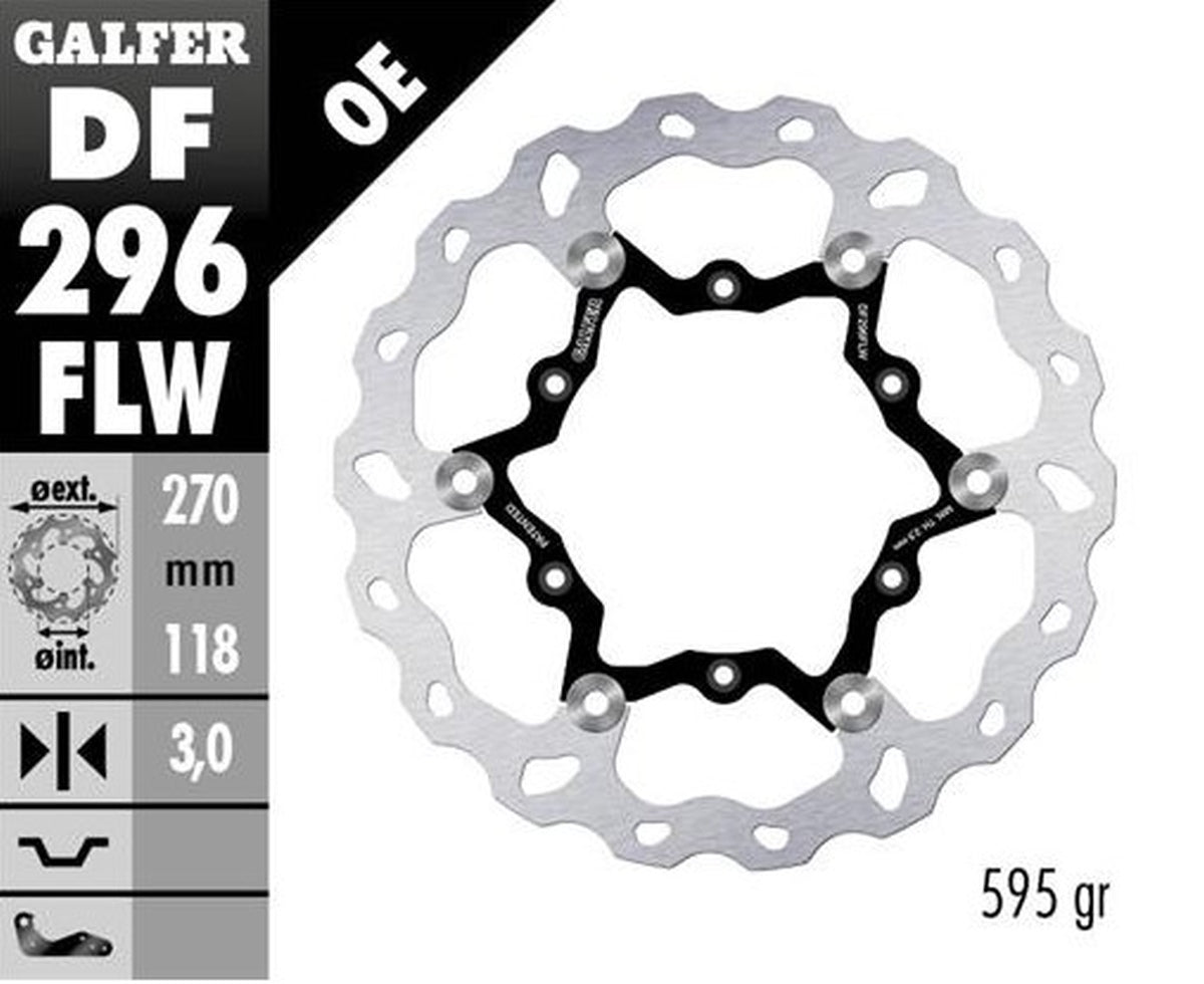 BRAKE DISC FRONT YAMAHA YZ125 22-23 YZ250 22-23 YZ250F 21-23 YZ450F 20-23 WR250F 17- WR450F 20-23 (270X118X3MM) WAVE FLOATING