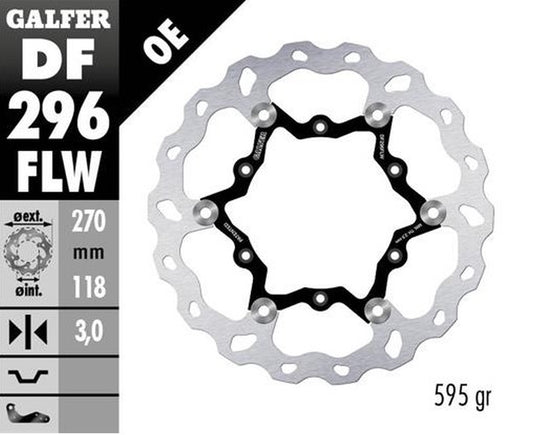BRAKE DISC FRONT YAMAHA YZ125 22-23 YZ250 22-23 YZ250F 21-23 YZ450F 20-23 WR250F 17- WR450F 20-23 (270X118X3MM) WAVE FLOATING