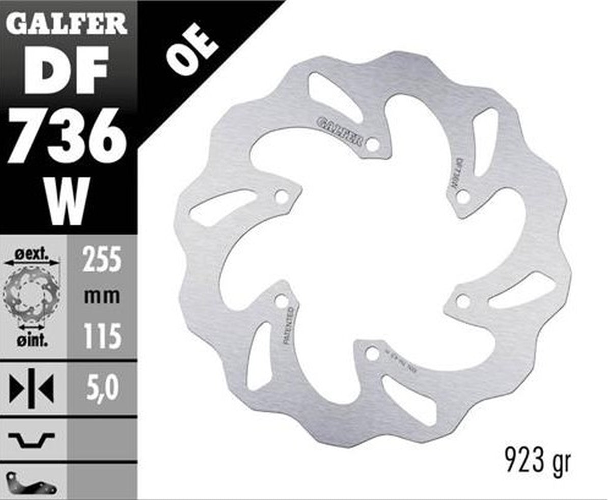 BRAKE DISC REAR BENELLI TRK502X 17- 1130 SPORT TORNADO 06- (255X115X5MM) WAVE FIXED