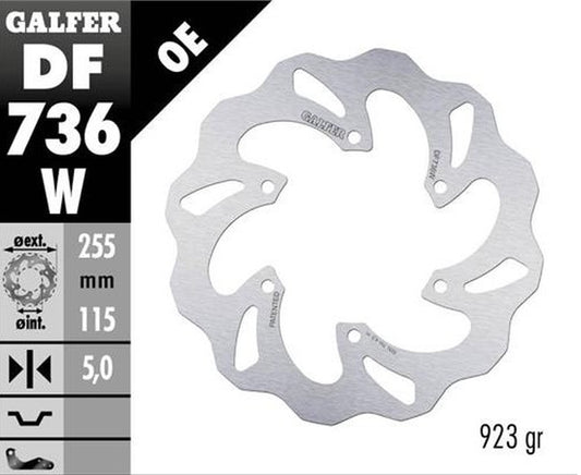 BRAKE DISC REAR BENELLI TRK502X 17- 1130 SPORT TORNADO 06- (255X115X5MM) WAVE FIXED