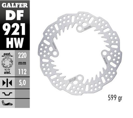 BRAKE DISC REAR SHERCO SE125 21-24 250SE/SEF 14-24 300SE/SEF 14-24 450SEF 15-24 (220X112X5MM) SHARK ENDURO MX
