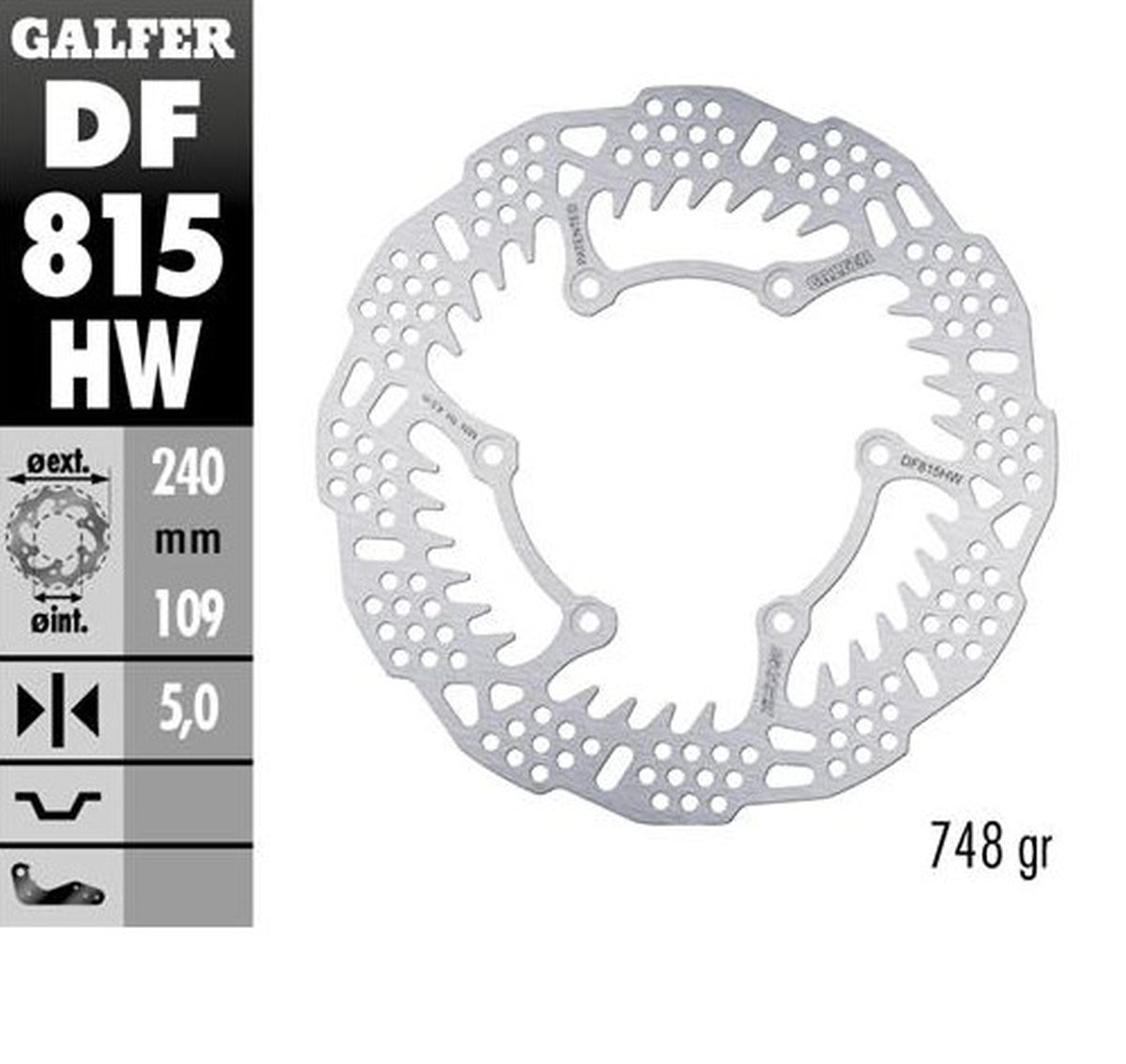 BRAKE DISC REAR BETA 250RR 12-24 300RR 13-24 350RR 13-24 400/430/450/480/498 13-24 X-TRAINER 15-24 (240X109X5MM) SHARK ENDURO MX