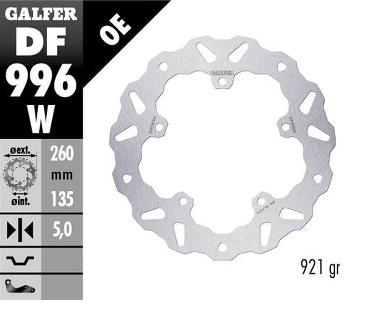 BRAKE DISC REAR HARLEY-DAVIDSON (260X135X5MM) WAVE