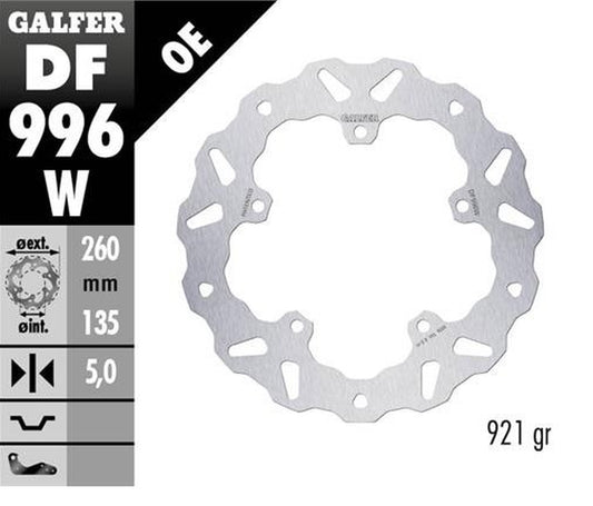 BRAKE DISC REAR HARLEY-DAVIDSON (260X135X5MM) WAVE