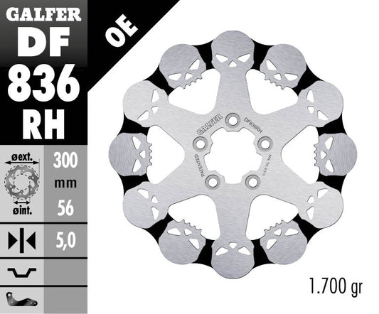 BRAKE DISC REAR HARLEY-DAVIDSON (300X56X5MM) SKULL