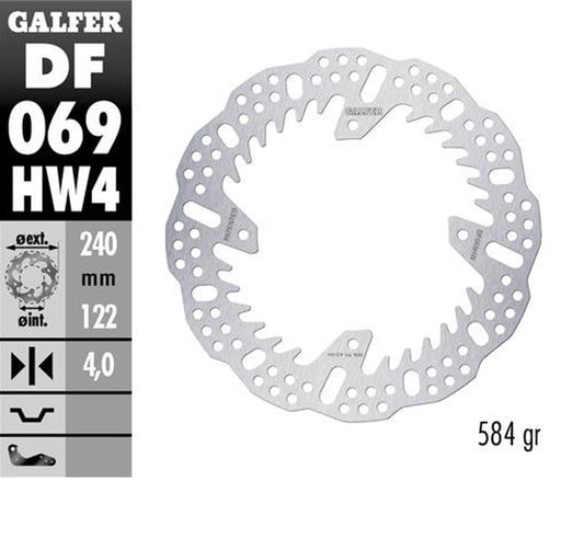BRAKE DISC REAR HONDA CR125/250 CRF250R 04-23 CRF450R 09-23 (240X140X4MM) SHARK ENDURO MX