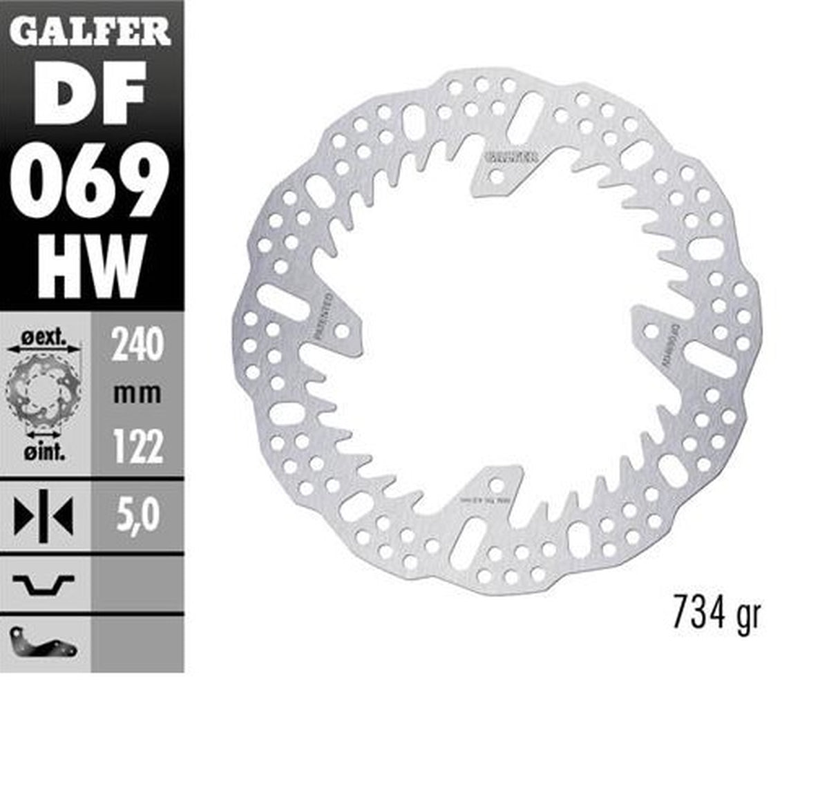 BRAKE DISC REAR HONDA CR125/250 CRF250R 04-23 CRF450R 09-23 (240X140X5MM) SHARK ENDURO MX