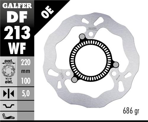 BRAKE DISC REAR KAWASAKI NINJA300R SP (ABS) 13- NINJA400/ABS 18- Z400 20- (220X100X5MM) WAVE