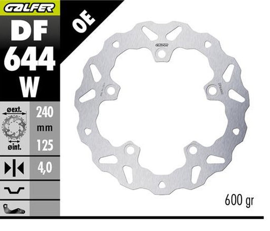 BRAKE DISC REAR KOVE 800X PRO 23-25 (240X125X5MM) WAVE FIXED