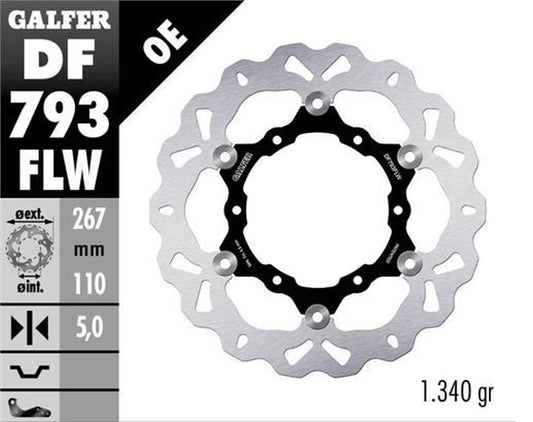BRAKE DISC REAR KTM 1050 ADVENTURE 15- 1090 ADVENTURE 17- 1190R ADVENTURE 13- 1290R/S/T SUPER ADVENTURE 15-23 (267X110X5MM) WAVE FLOATING