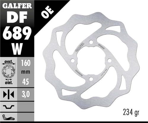 BRAKE DISC REAR KTM 65SX 98-22 GAS GAS MC65 21-22 (160X45X3MM) WAVE