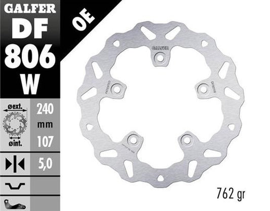 BRAKE DISC REAR KTM 790 DUKE 18-23 890 DUKE 21-23 (240X107X5MM) WAVE FIXED