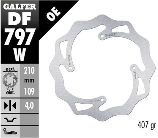 BRAKE DISC REAR KTM SX85 11-20 SX150 15-18 FREERIDE250/350 13- FREERIDE E 12- (210X106X4MM) WAVE