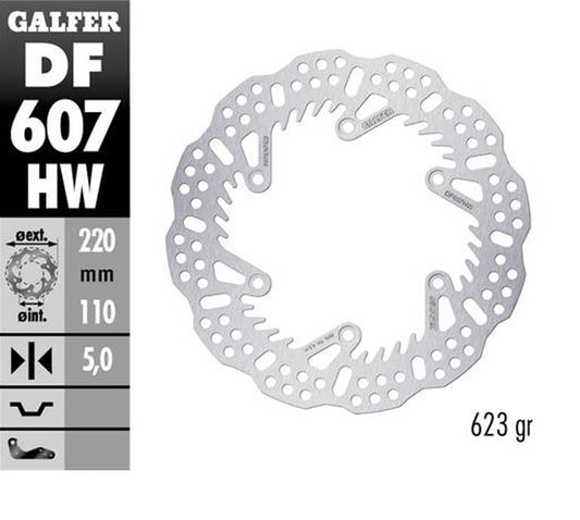 BRAKE DISC REAR KTM SX/EXC/SX-F/EXC-F 93-23 GS/MX/LC4 93-23 GAS GAS EC/EC-F/MC/MC-F 21-24 HUSQVARNA TC/TE/TX/FC/FE/FS 14-24 HUSABERG TE/FE/FC/FX 04-16 TRIUMPH TF250X 24 (220X110X5MM) SHARK ENDURO MX