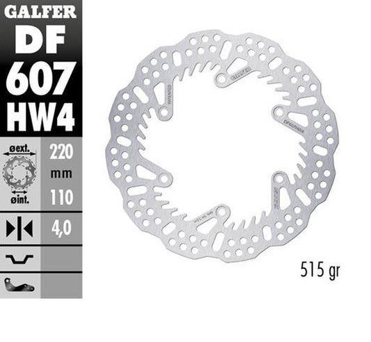 BRAKE DISC REAR KTM SX/EXC/SX-F/EXC-F 93-23 GS/MX/LC4 93-23 GAS GAS EC/EC-F/MC/MC-F 21-24 HUSQVARNA TC/TE/TX/FC/FE/FS 14-24 HUSABERG TE/FE/FC/FX 04-16 TRIUMPH TF250X 24 (220X110X4MM) SHARK MX