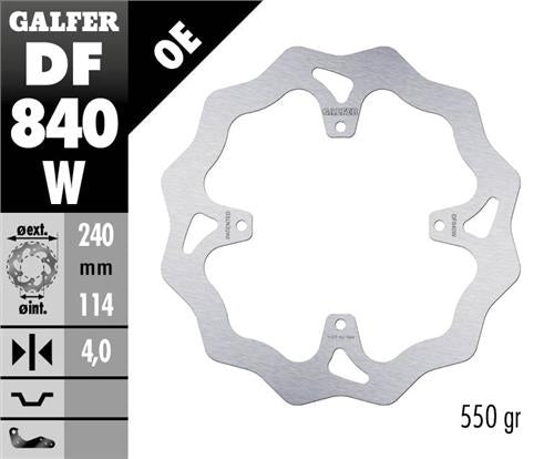 BRAKE DISC REAR TM RACING MX125-530 15-21 EN125-530 15-21 SMR450/530/660 15- (240X114X4MM) WAVE