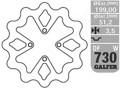 BRAKE DISC REAR YAMAHA YFZ450 03-05 (199X51.2X3.5MM)
