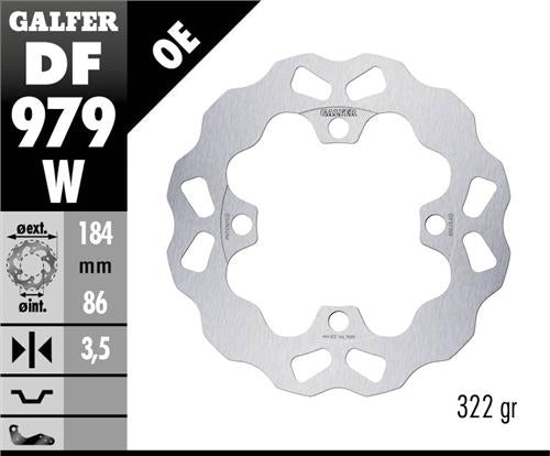 BRAKE DISC REAR YAMAHA YXR700 RHINO 08- (184X86X3.5MM) WAVE
