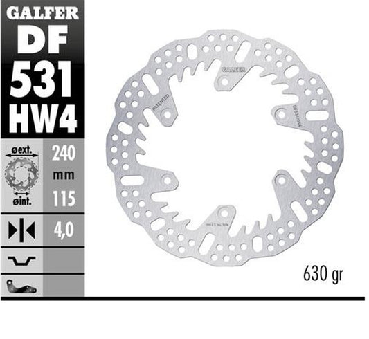 BRAKE DISC REAR YAMAHA YZ125 22-24 YZ250 22-24 YZ250F 21-24 YZ450F 20-24 WR250F 17-24 WR450F 20-24 (240X115X4MM) SHARK ENDURO MX