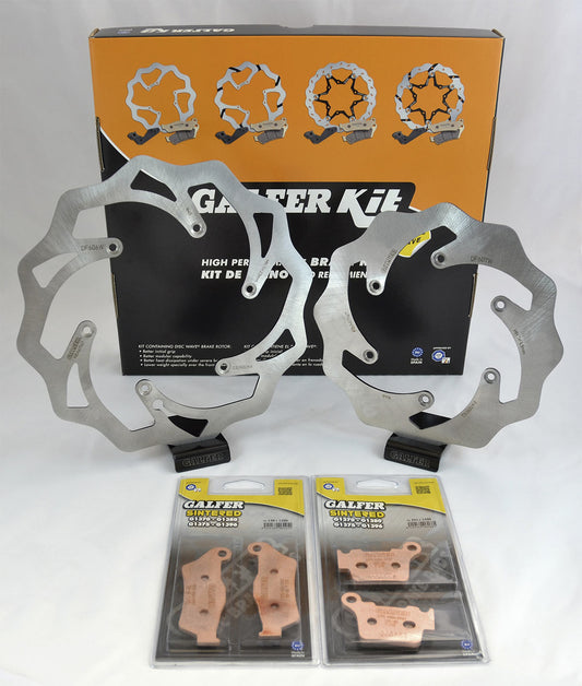 KIT KTM/HUSQVARNA/HUSABERG (FRONT + REAR BRAKE DISCS AND PADS) SEE ADDITIONAL DESCRIPTION