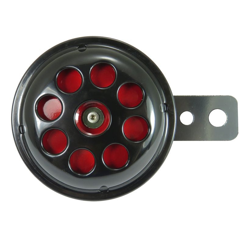 HORN (SOUND SIGNAL) UNIVERSAL BLACK-RED (DIAMETER 70 MM)