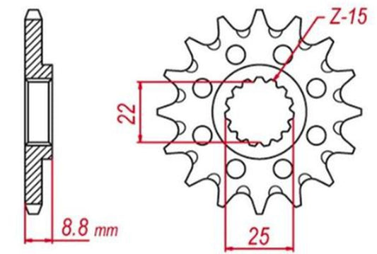 FRONT SPROCKET 1248 13 (124813) GASGAS 20-25, HUSABERG 09-14, HUSQVARNA 14-25, KTM 86-25, BETA 12-25 (JTF1901.13) (CHAIN 520)