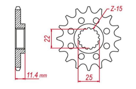 FRONT SPROCKET 1252 17 LC4 400/600/620/640/690 (JTF1902.17)* (CHAIN 520), KTM