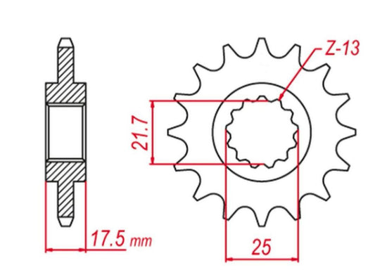 FRONT SPROCKET 2041 15 CBR 400, CB 400 04-16, CBF500 04-10, CB 500 93-02 (JTF297.15), HONDA