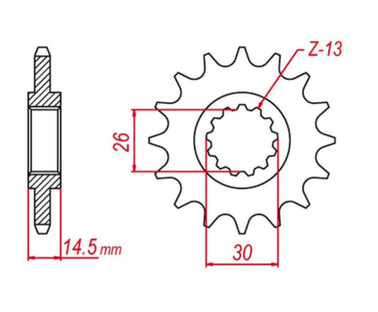 FRONT SPROCKET 2047 15 VFR 800 14-20 (-1), CB 1000 18-21, CB750F 91-03 (JTF1332.15), HONDA