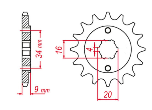FRONT SPROCKET 2062 13 TT-R230 05-20, DT200 L 85, YFS200 BLASTER 88-06, YAMAHA (JTF1554.13)