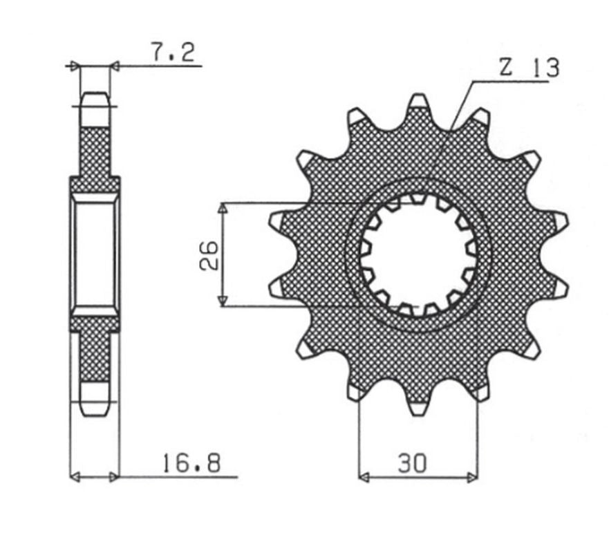 FRONT SPROCKET 2068 14 CBR 650F 14-21 (-1), CRF 1000 99-21, CBR 1000RR / CBR 900RR / CBR 600RR / CBR 600F 99-14 (-2) (JTF1370.14)* (CHAIN 525), HONDA