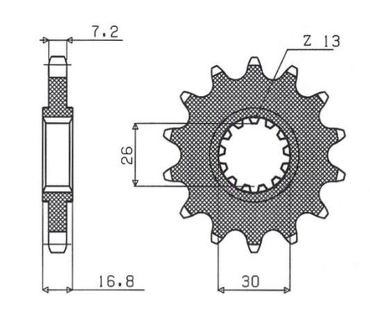 FRONT SPROCKET 2068 14 CBR 650F 14-21 (-1), CRF 1000 99-21, CBR 1000RR / CBR 900RR / CBR 600RR / CBR 600F 99-14 (-2) (JTF1370.14)* (CHAIN 525), HONDA