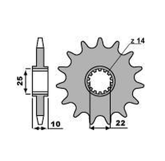 FRONT SPROCKET 2070 14 250/292/300/400/450/530/660 01-17 (CHAIN 520), TM