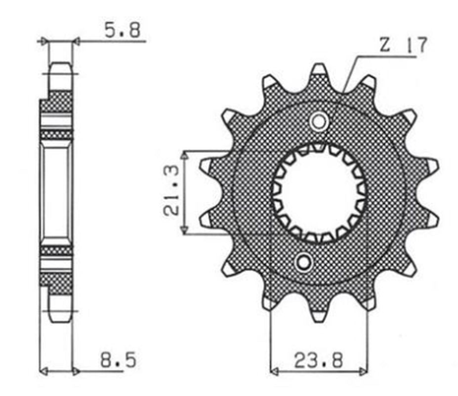 FRONT SPROCKET 2071 12 XR 400 96-06 (-3), TRX 400 EX 99-04 (JTF1322.12), HONDA