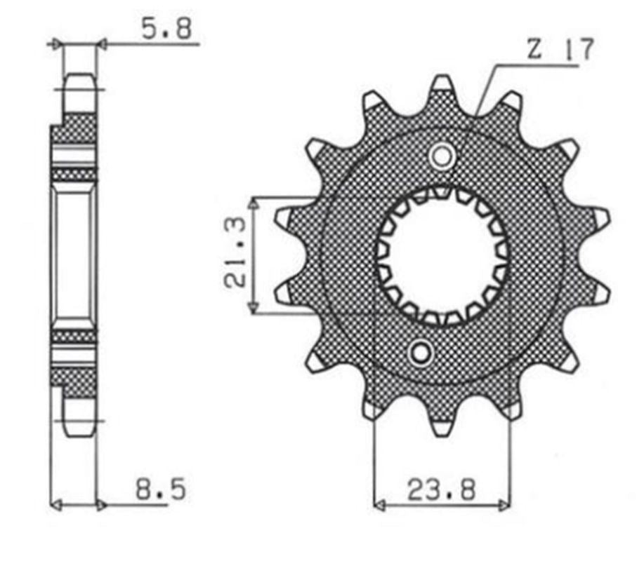 FRONT SPROCKET 2071 13 XR 400 96-06 (-2), TRX 400 EX 99-04 (JTF1322.13), HONDA