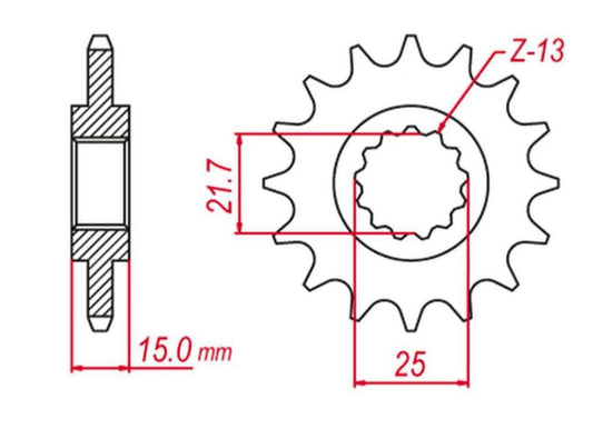 FRONT SPROCKET 2084 12 85 SX 07-22, 105 SX 07-10, 50 EXC 96-03, 85 TC 14-21 (JTF1907.12), KTM/HUSQVARNA